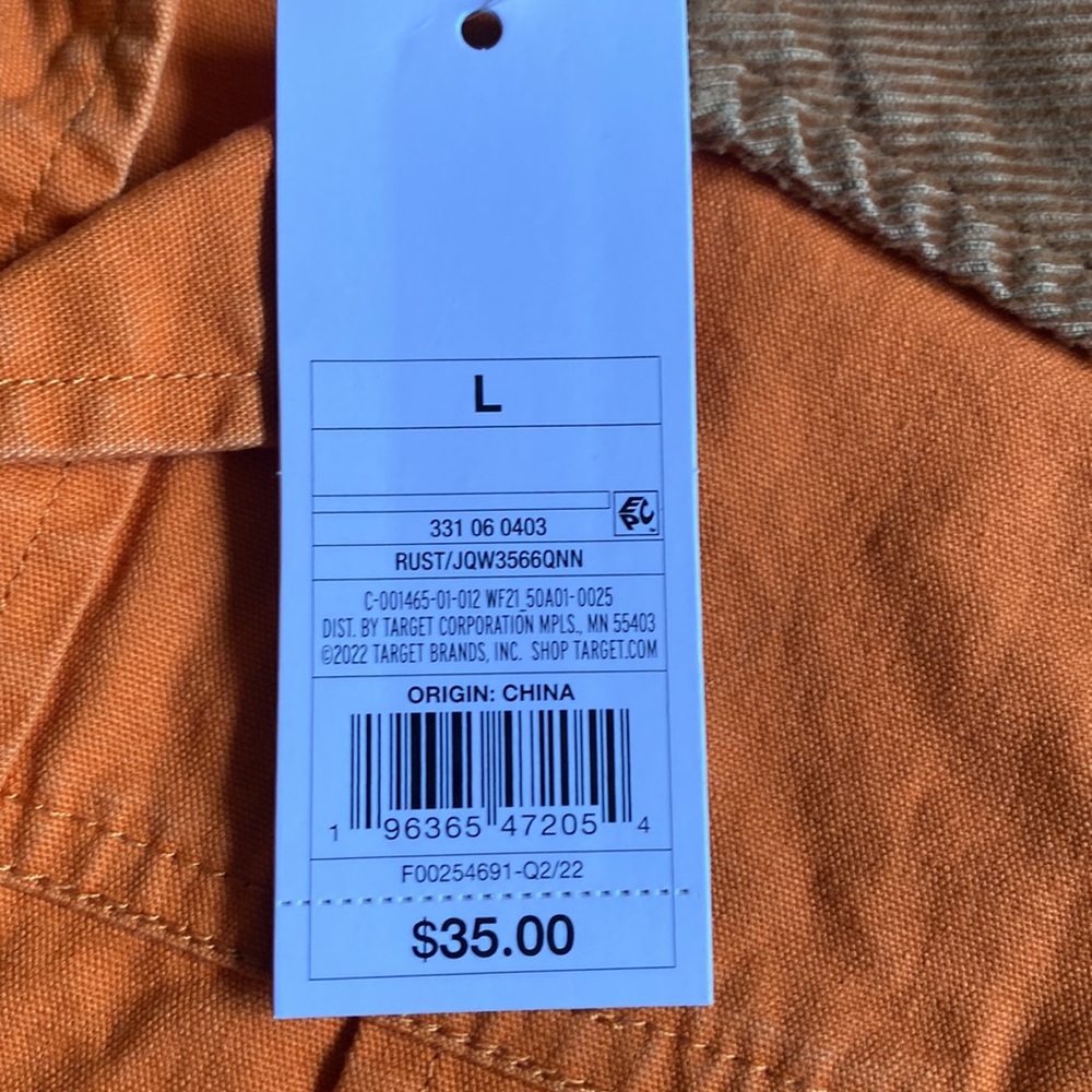 Wild Fable Women's Rust Cropped Canvas Long Sleeve Surplus Shacket Size Large - Picture 9 of 11
